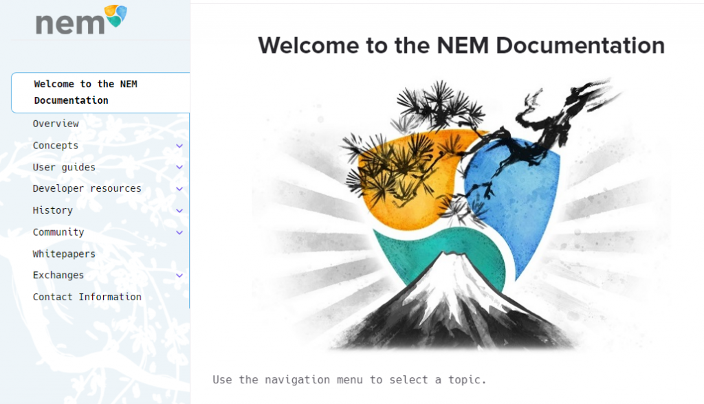 ネム(XEM)公式サイトのトップ画像